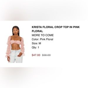 Krista Floral Crop Top in Pink Floral